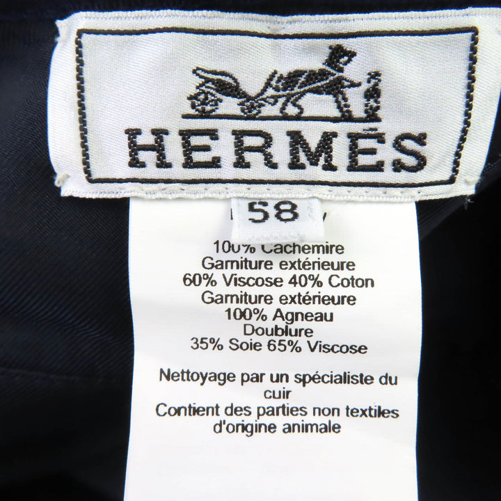 優れたHERMESベレー帽サントレノレザー、セリエボタン付き、ワインレッドカシミア、レディース58