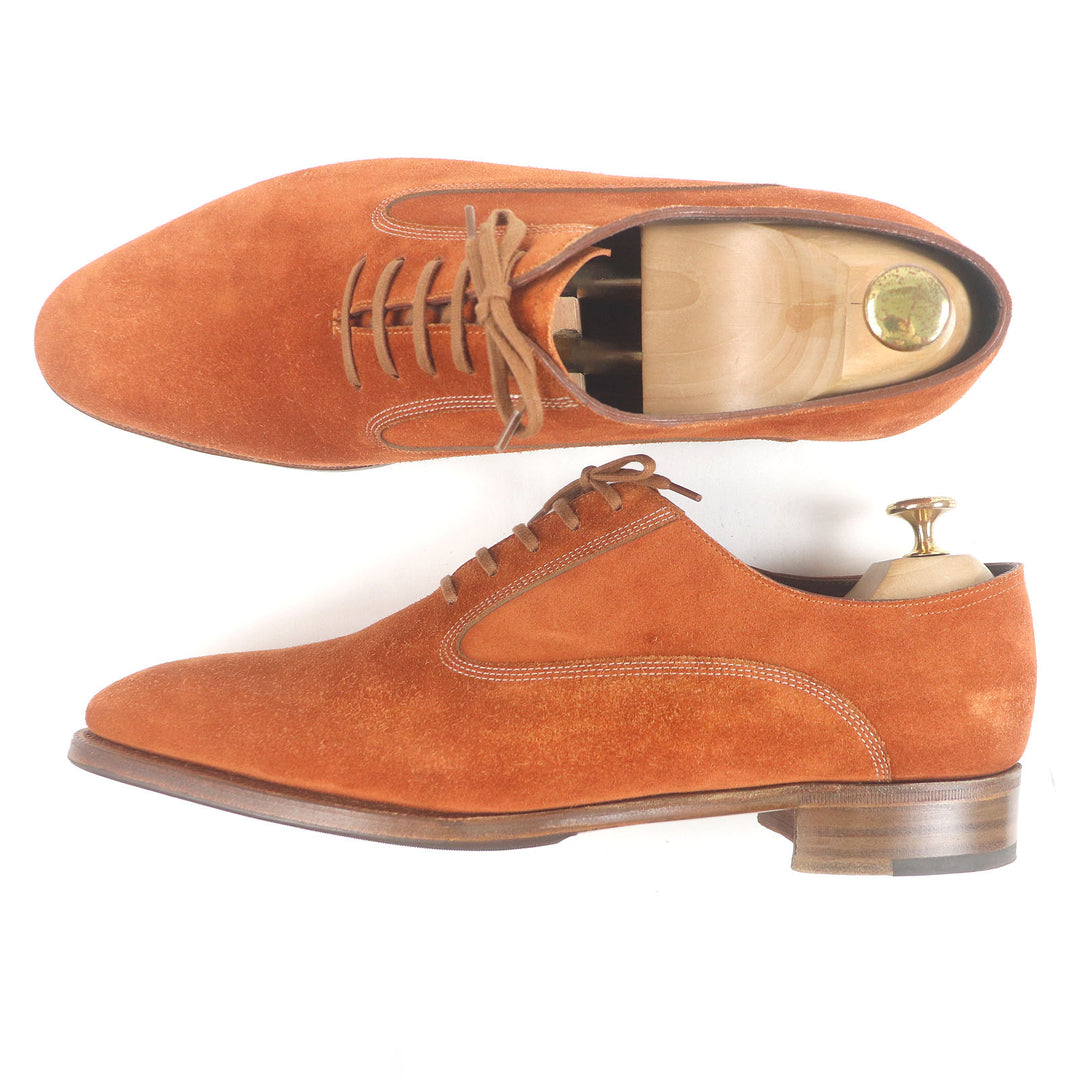 Great John Lobb Aston Martin Dress shoes Plain toe 7000 last terracotta Suede leather