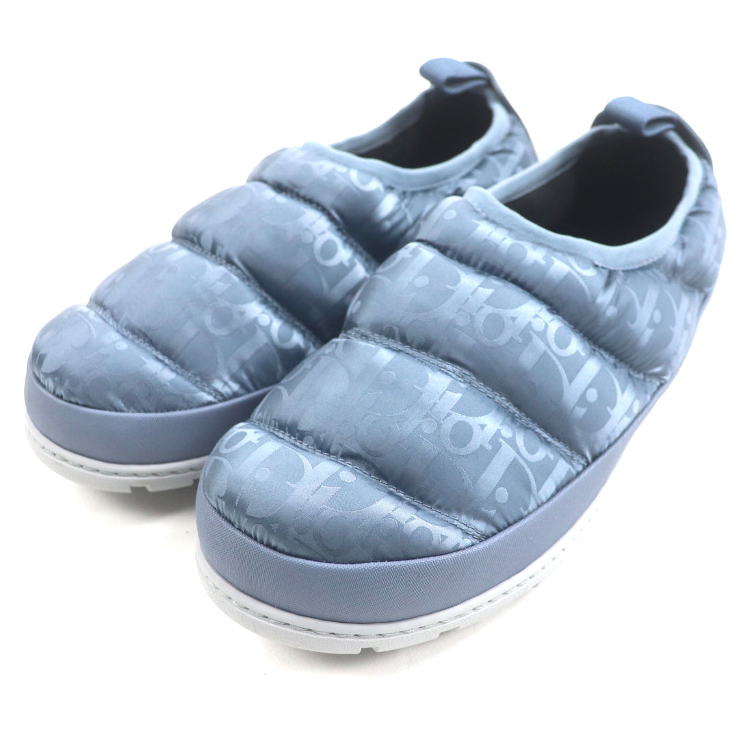 新品同様 DIOR スリッポン オブリーク パッド入り スノースリッパ ブルーグレー ナイロン メンズ 41