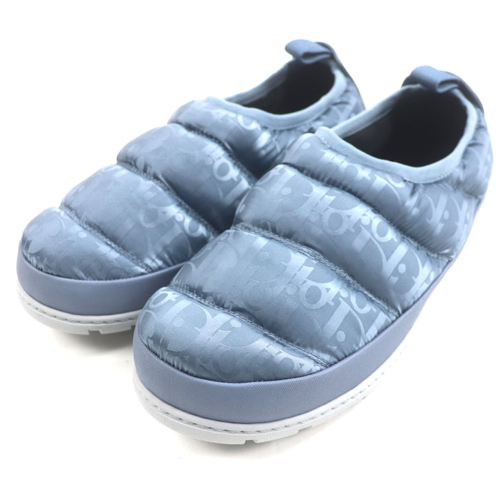 Pristine DIOR Slip-on Oblique Padded Snow Slippers Blue gray Nylon mens 41