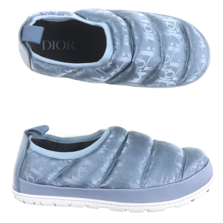 新品同様 DIOR スリッポン オブリーク パッド入り スノースリッパ ブルーグレー ナイロン メンズ 41