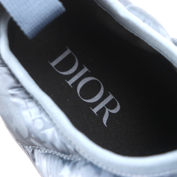 Pristine DIOR Slip-on Oblique Padded Snow Slippers Blue gray Nylon mens 41