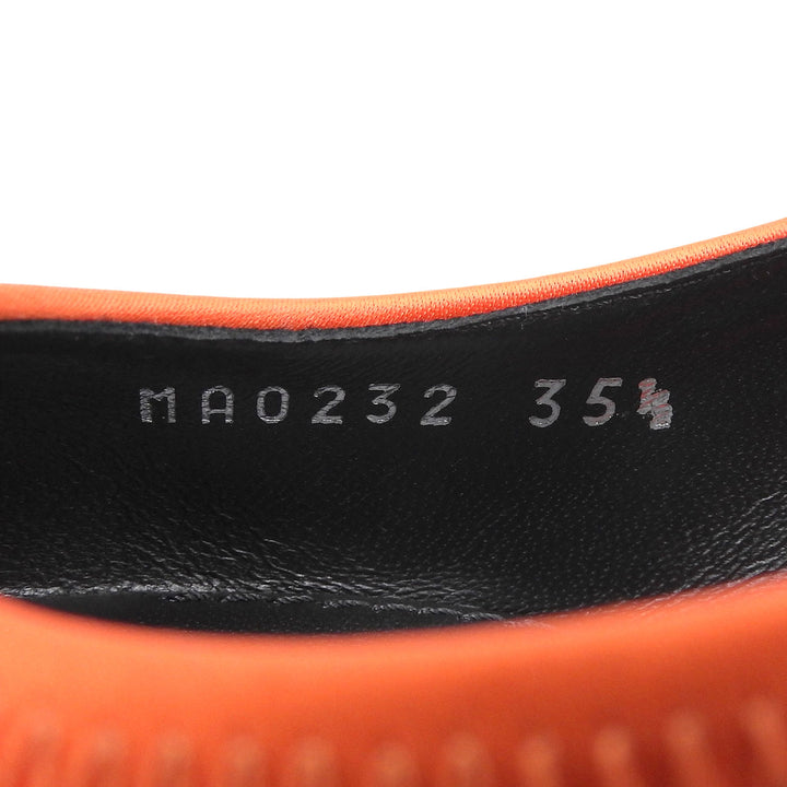 Excellent LOUIS VUITTON pumps Arclight line Orange black leather Women 35.5