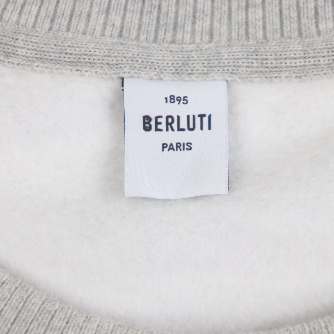 BERLUTI スウェット カレッジロゴ クルーネック プルオーバー グレー コットン メンズ M R25JRL82JBAW