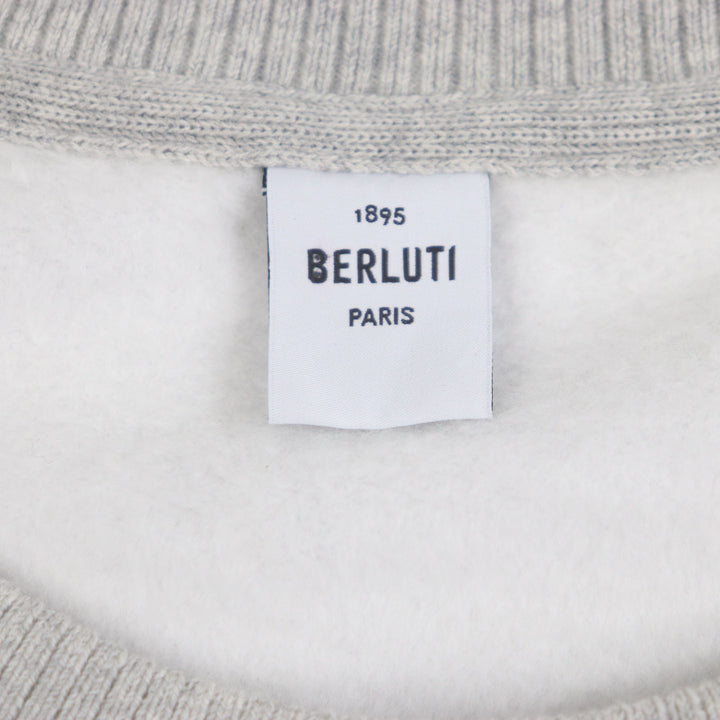BERLUTI スウェット カレッジロゴ クルーネック プルオーバー グレー コットン メンズ M R25JRL82JBAW