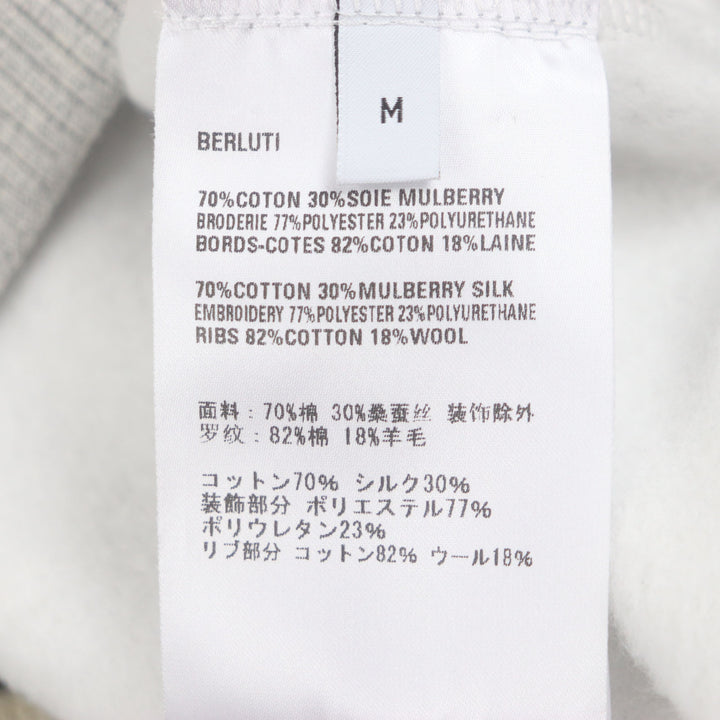 BERLUTI スウェット カレッジロゴ クルーネック プルオーバー グレー コットン メンズ M R25JRL82JBAW