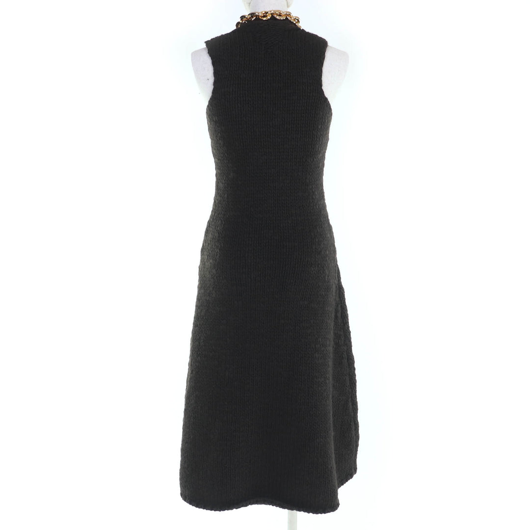 Great BOTTEGAVENETA one piece Gold Chain Sleeveless Knit Dark brown S 642901