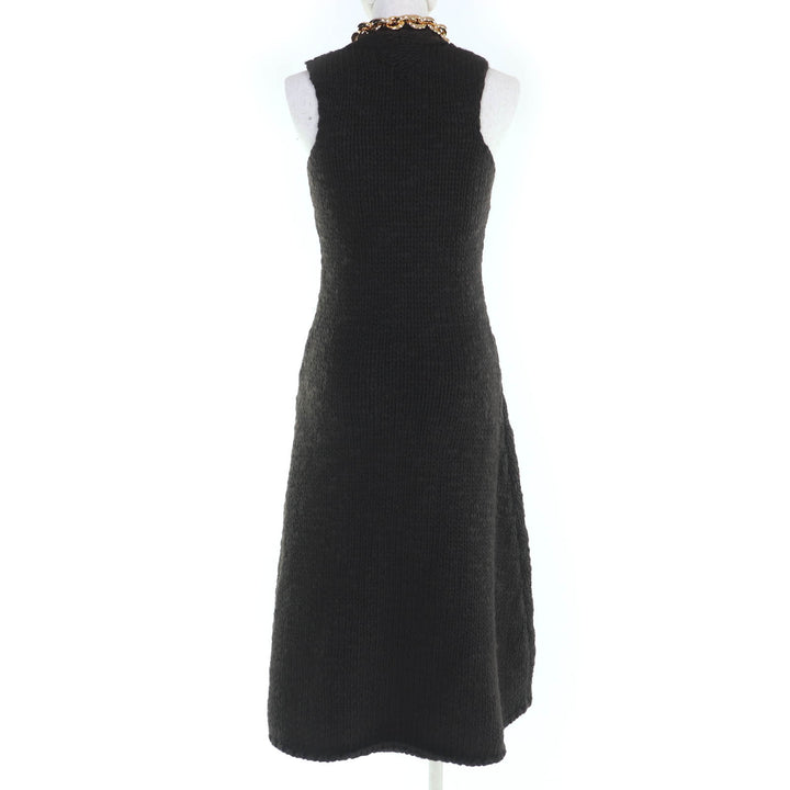 Great BOTTEGAVENETA one piece Gold Chain Sleeveless Knit Dark brown S 642901