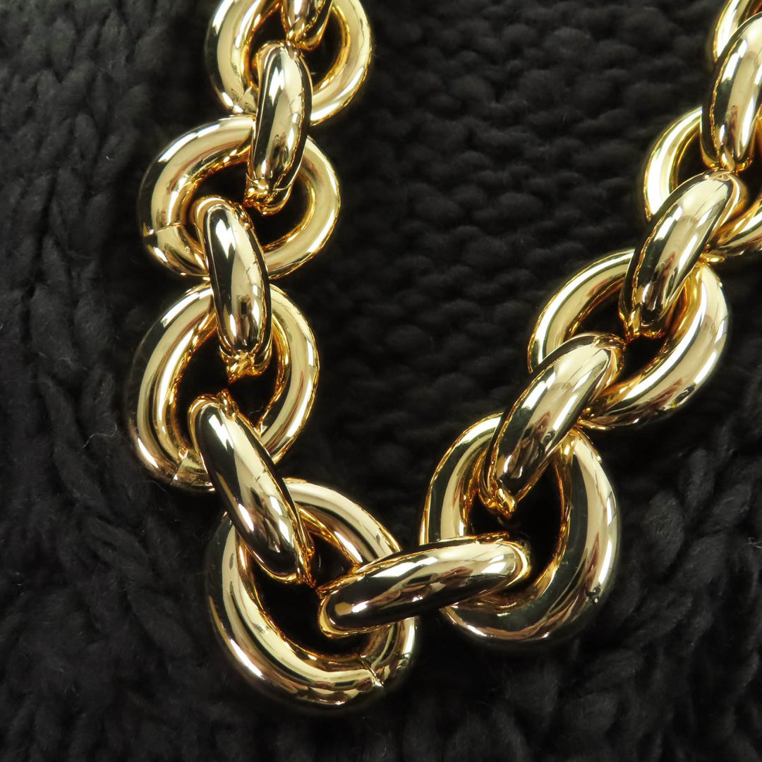 BOTTEGAVENETA ワンピース ゴールドチェーン ノースリーブ ニット ダークブラウン S 642901
