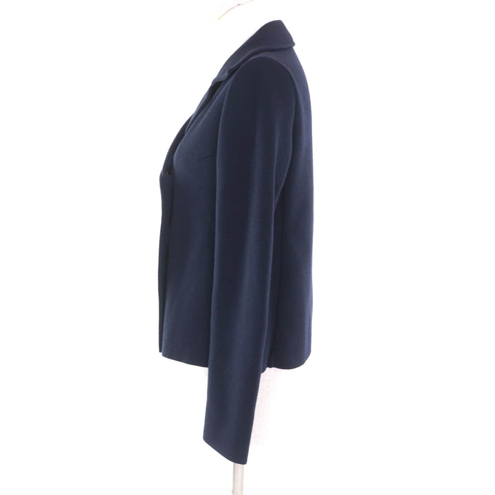 Great JIL SANDER Jacket double-breasted knit Navy wool Women 34 JSPL757039