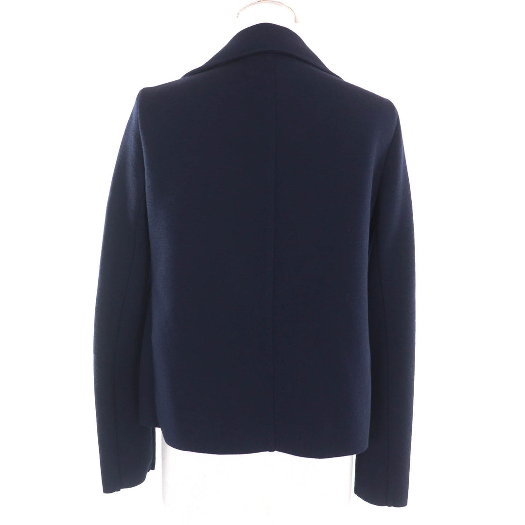 Great JIL SANDER Jacket double-breasted knit Navy wool Women 34 JSPL757039