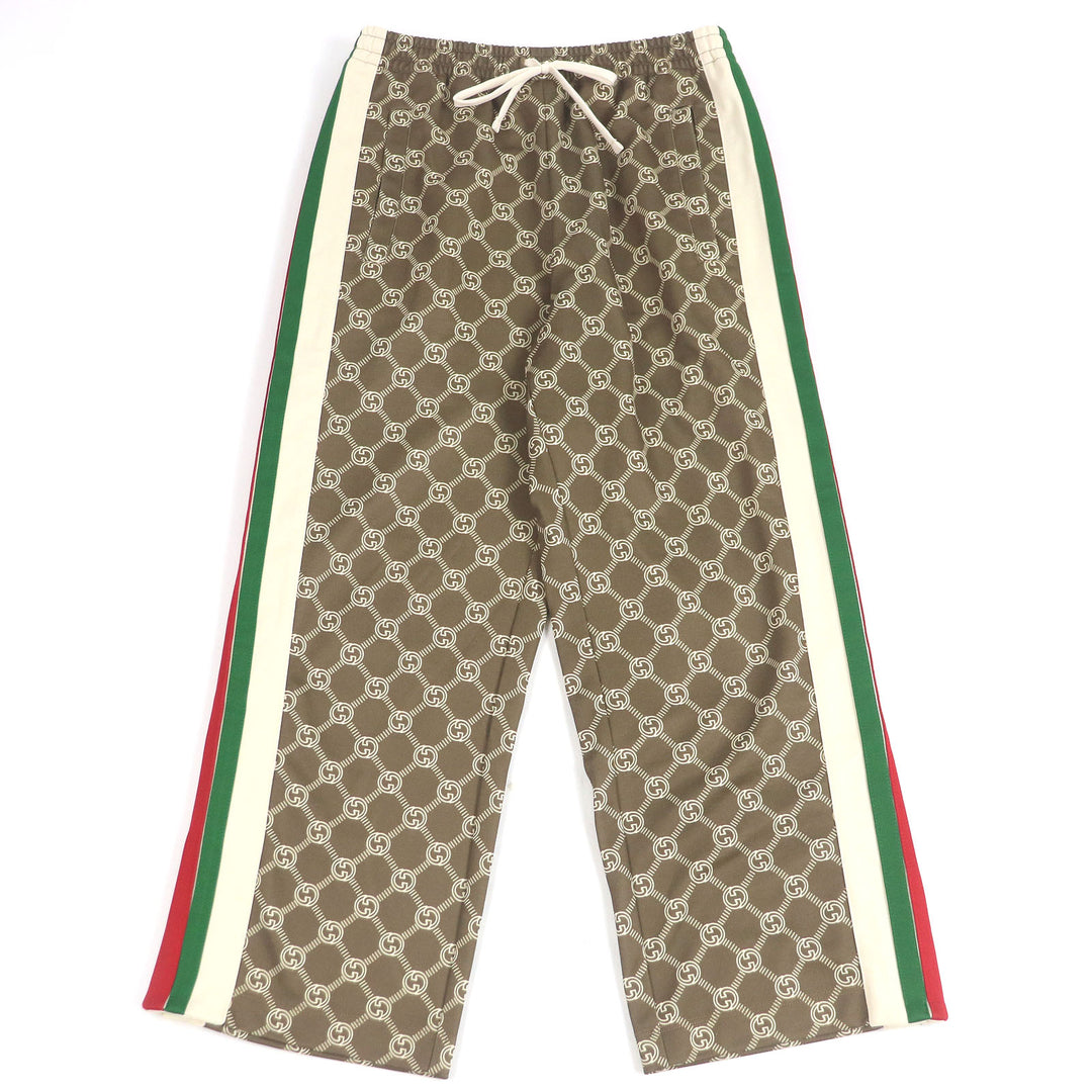 Excellent GUCCI Pants Interlocking G all-over print web line truck Brown XS 671496