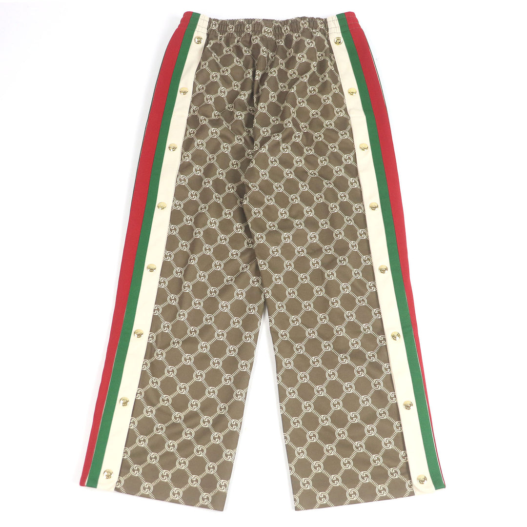 Excellent GUCCI Pants Interlocking G all-over print web line truck Brown XS 671496