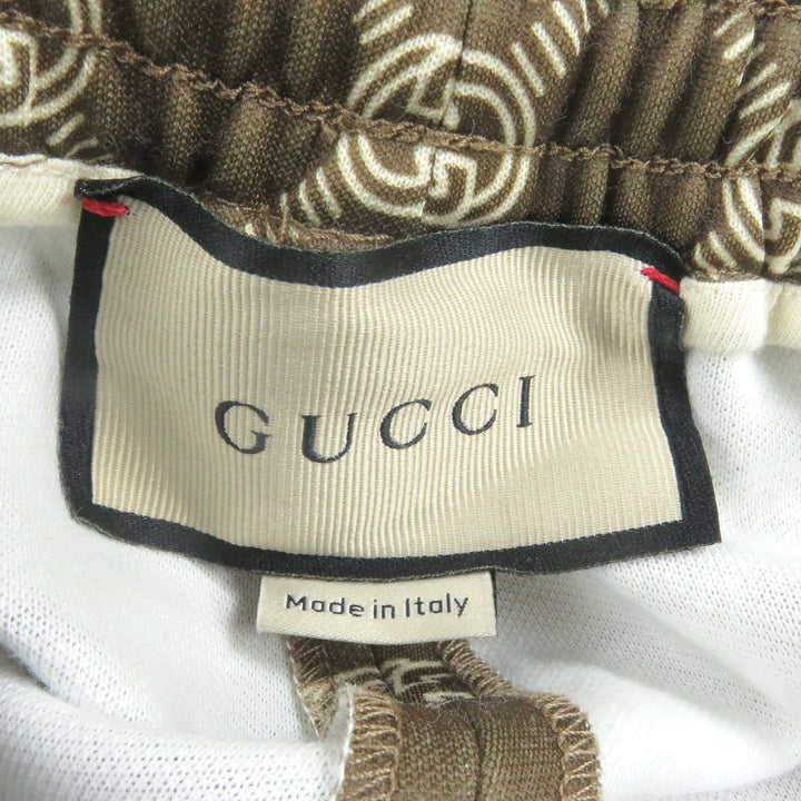 Excellent GUCCI Pants Interlocking G all-over print web line truck Brown XS 671496