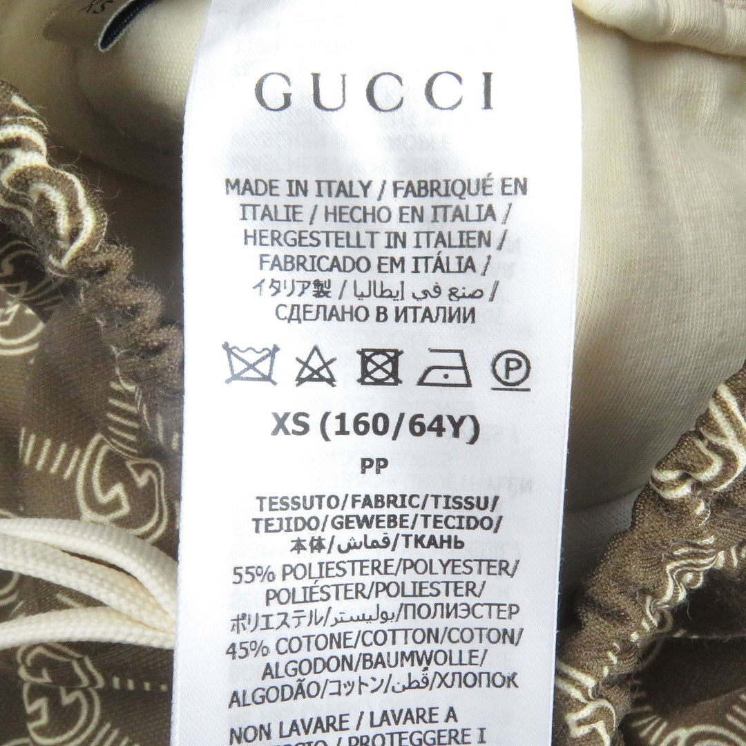 Excellent GUCCI Pants Interlocking G all-over print web line truck Brown XS 671496