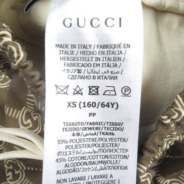 Excellent GUCCI Pants Interlocking G all-over print web line truck Brown XS 671496