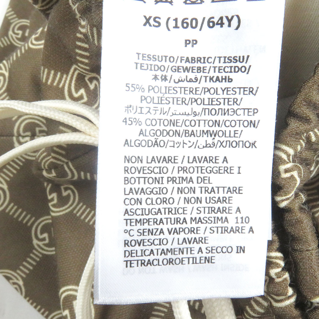 Excellent GUCCI Pants Interlocking G all-over print web line truck Brown XS 671496