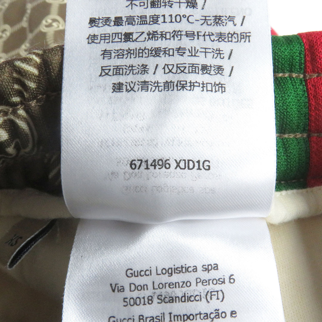 Excellent GUCCI Pants Interlocking G all-over print web line truck Brown XS 671496