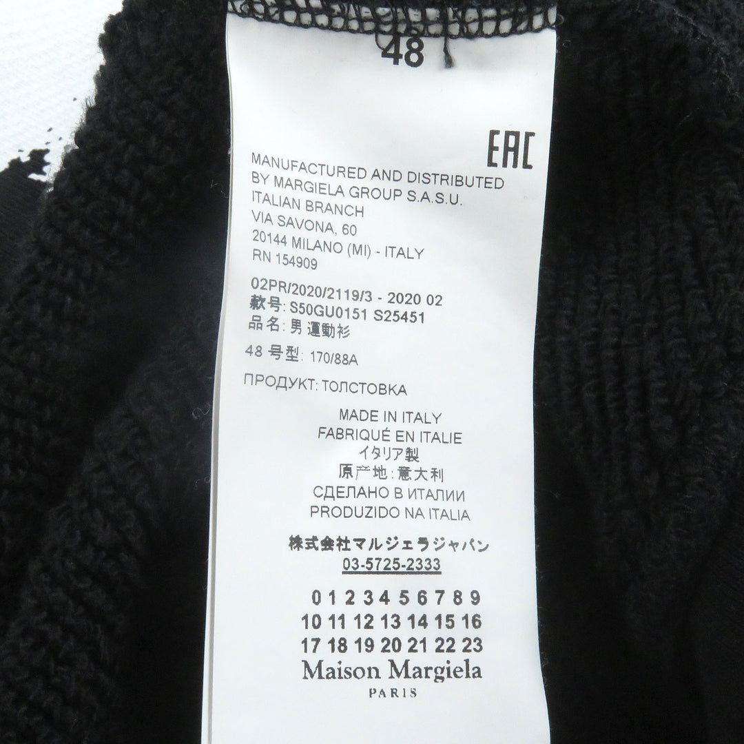 Great Maison Margiela 10 hoodie DIAGONAL PAINT EFFECT HOODIE pullover Black