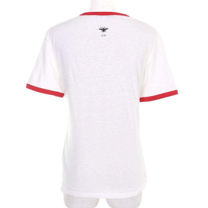 クリスチャンディオール 半袖Tシャツ アイボリーレッド コットン レディース S 453T40A4554 美品