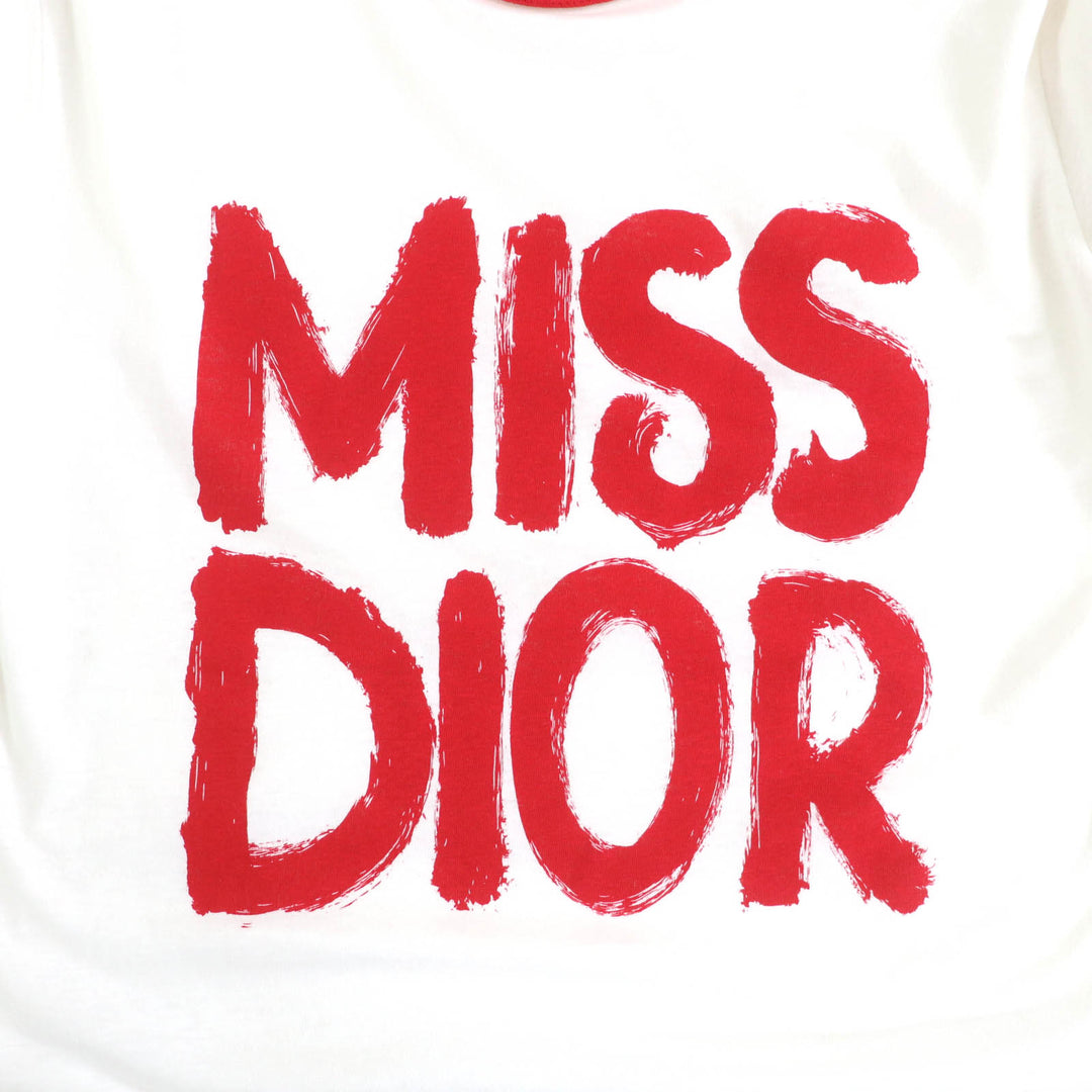 Excellent Christian Dior Short sleeve T-shirt Ivory Red Women S 453T40A4554