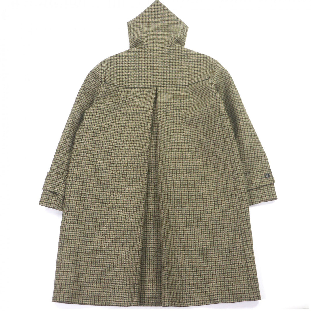 Excellent GUCCI Duffel coat HA HA HA Houndstooth all-over pattern beige wool