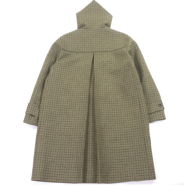 Excellent GUCCI Duffel coat HA HA HA Houndstooth all-over pattern beige wool