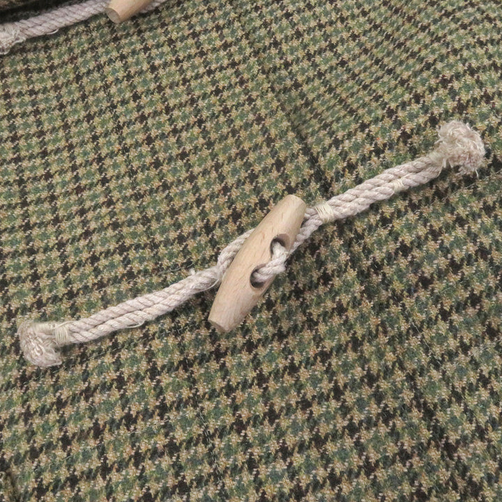 Excellent GUCCI Duffel coat HA HA HA Houndstooth all-over pattern beige wool