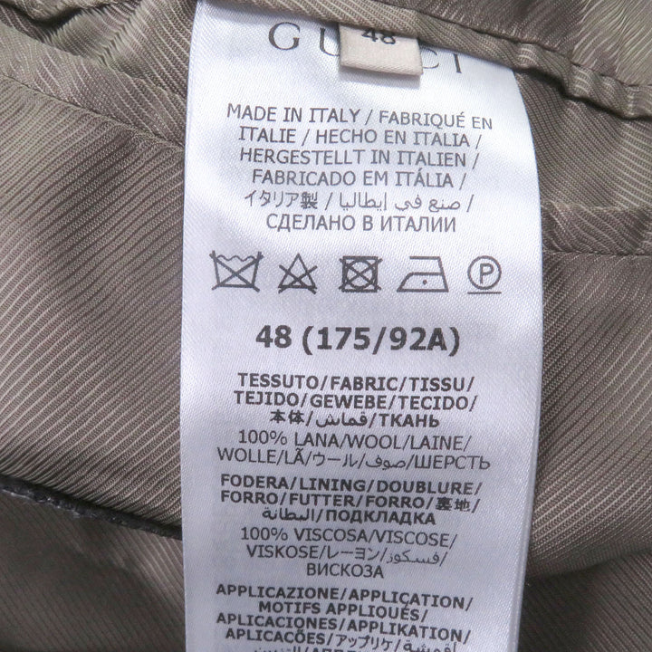 Excellent GUCCI Duffel coat HA HA HA Houndstooth all-over pattern beige wool