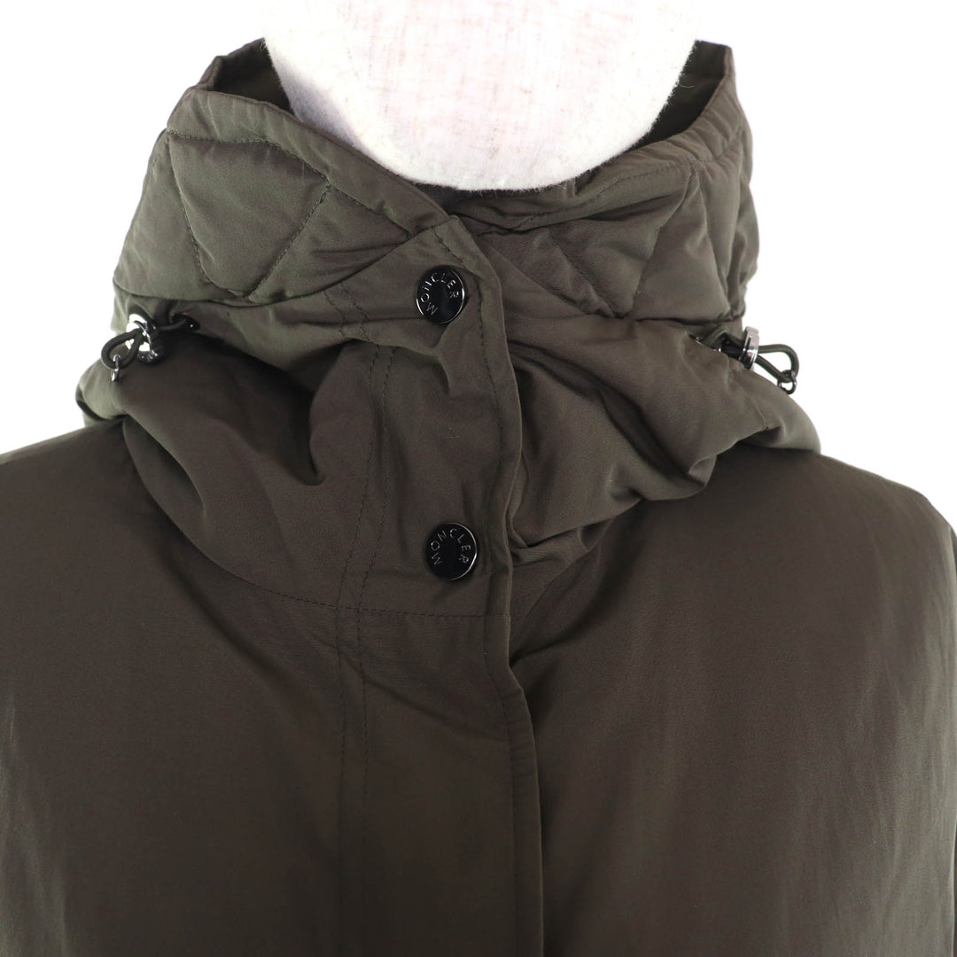 素晴らしい MONCLER ダウンジャケット IRUS カーキ ポリエステル レディース