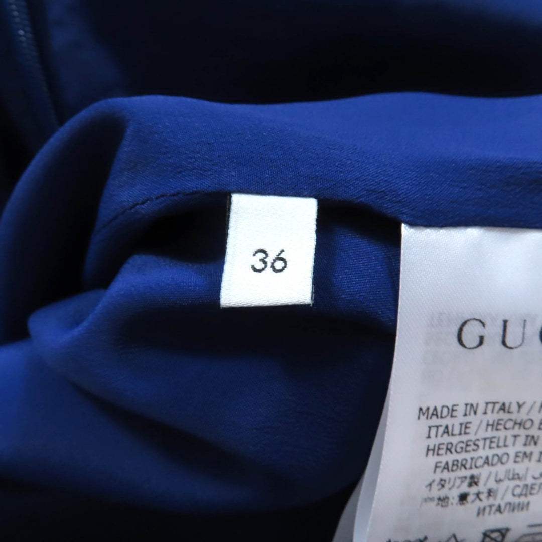 素晴らしい GUCCI ワンピース ネイビー ウール レディース 36 610872