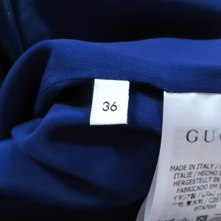 素晴らしい GUCCI ワンピース ネイビー ウール レディース 36 610872