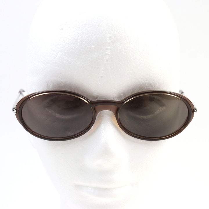 Excellent Cartier sunglasses 2C decor logo engraved oval shape Clear Brown Silver men