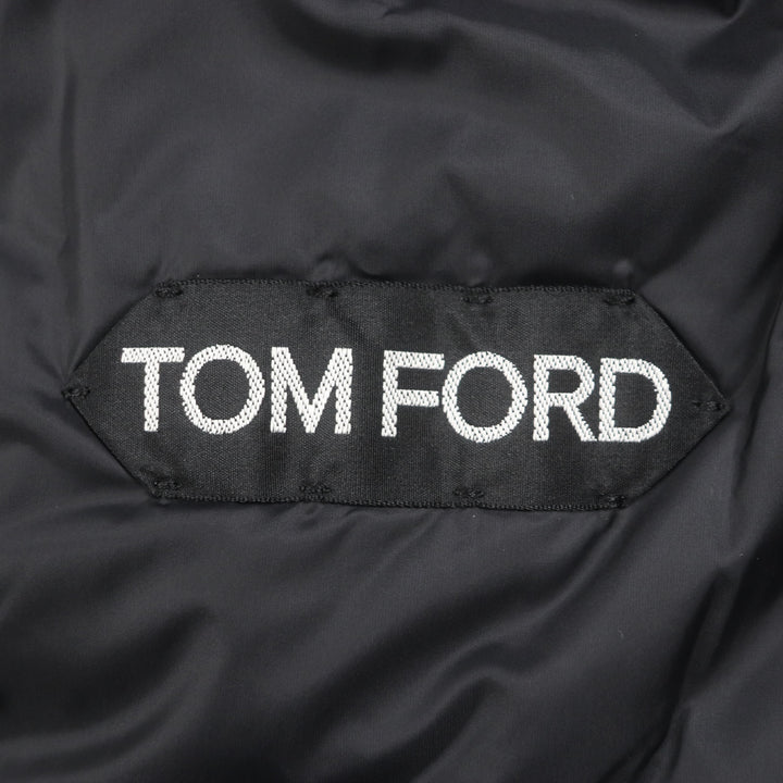 TOM FORD ダウンコート フード付き ダブルジップアップ ブラック ポリエステル メンズ 48 TFO645