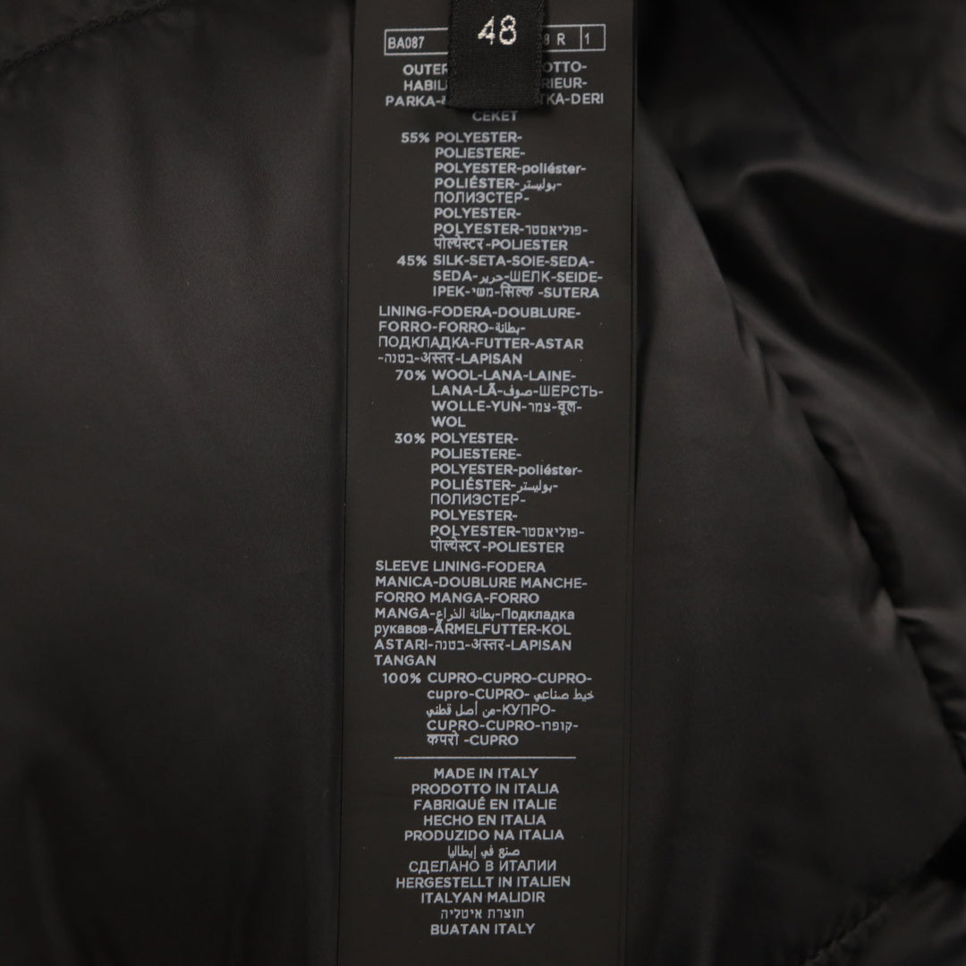 TOM FORD down coat Hooded double zip-up black polyester mens 48 TFO645
