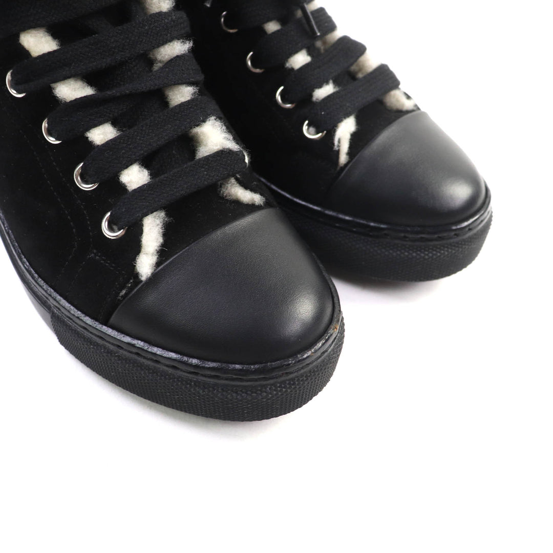 HERMES ハイカットスニーカー JIMMY ブラック スエードレザー レディース 35.5