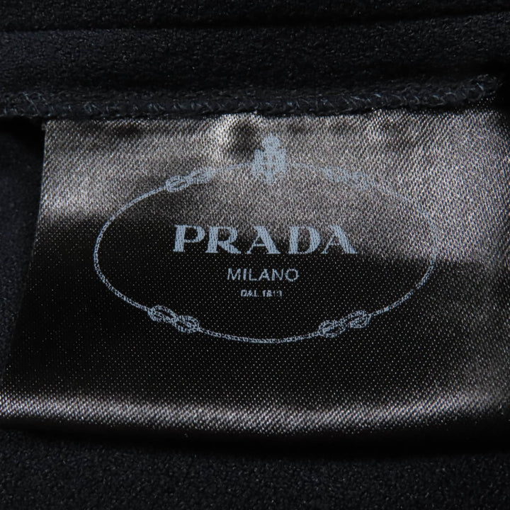 Excellent PRADA one piece Lace combination V-neck long sleeves Navy acetate