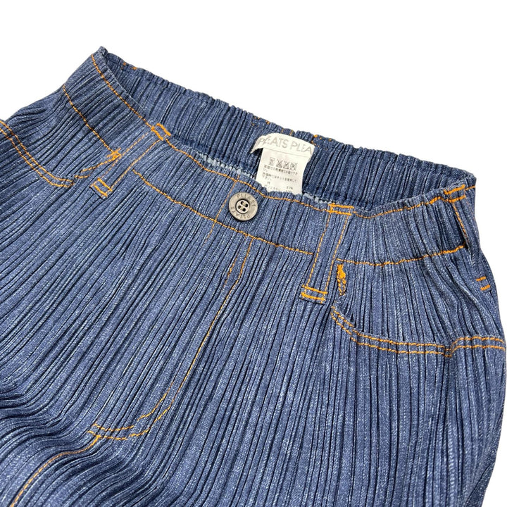 PLEATS PLEASE スカート デニム 転写 ブルー コットン レディース 1 PP71-JG624