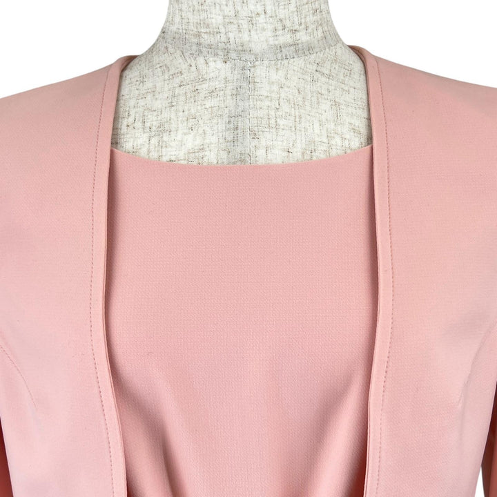 Excellent Rene two-piece set Ribbon design flared dress with bolero pink Women