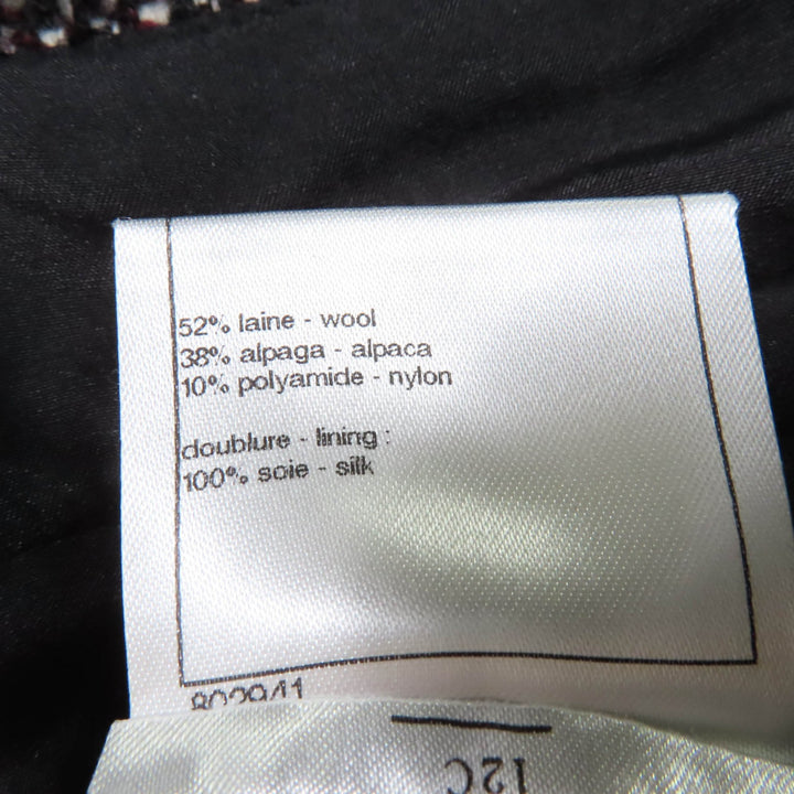 Great CHANEL Tweed skirt COCO MarkMetal Black series wool Women 36 P44259V32628