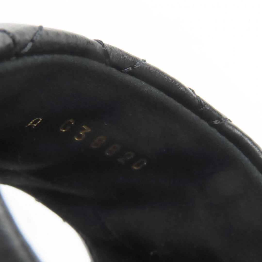 Excellent CHANEL Mule COCO Mark Matelass Lambskin Sandals black lambskin Women