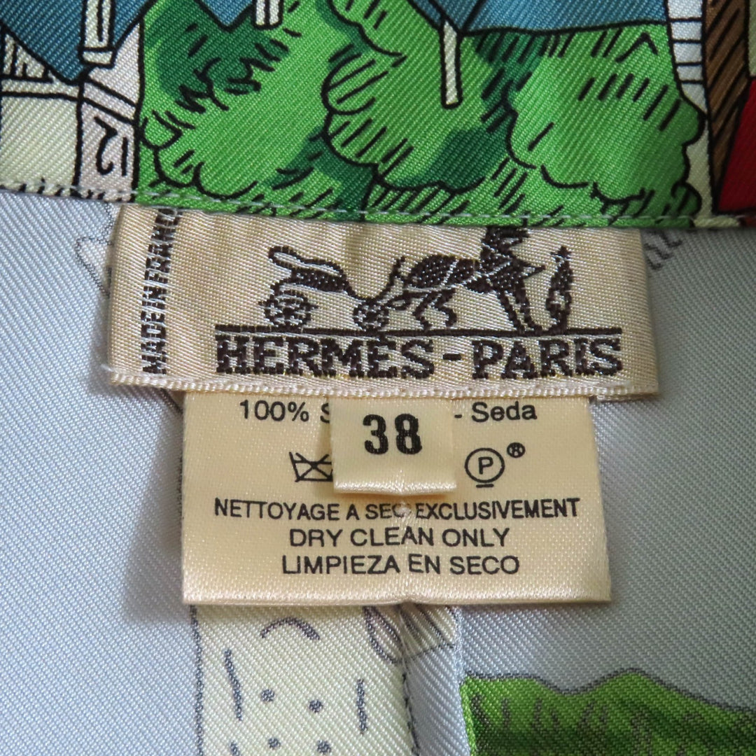 Excellent HERMES Short sleeve shirt Mont Saint-Michel Multi silk Women 38