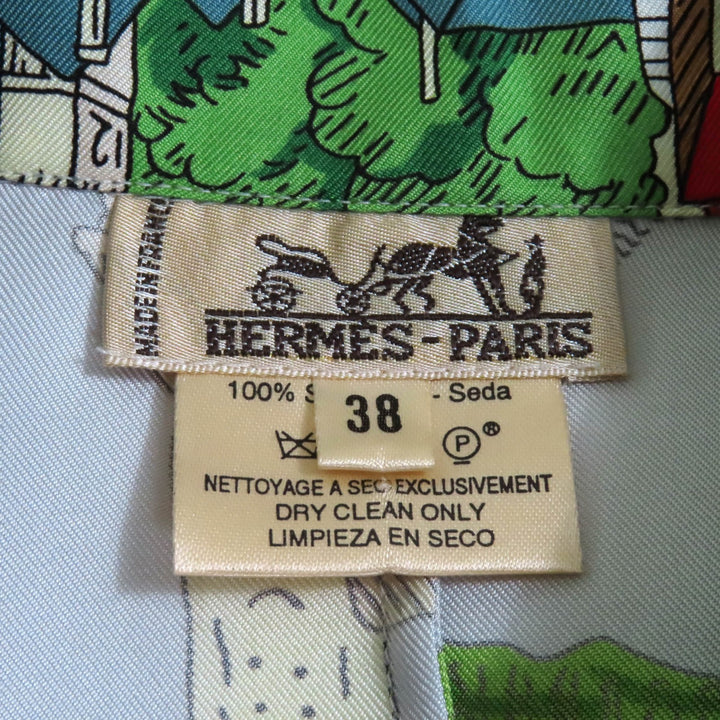 Excellent HERMES Short sleeve shirt Mont Saint-Michel Multi silk Women 38