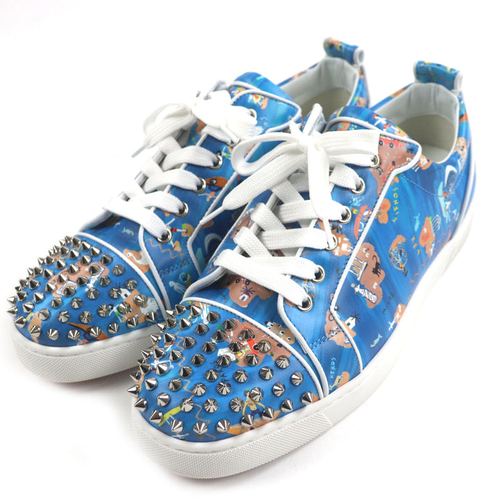 Excellent ChristianLouboutin Lowcutsneakers Lewis Junior Blue white leather mens