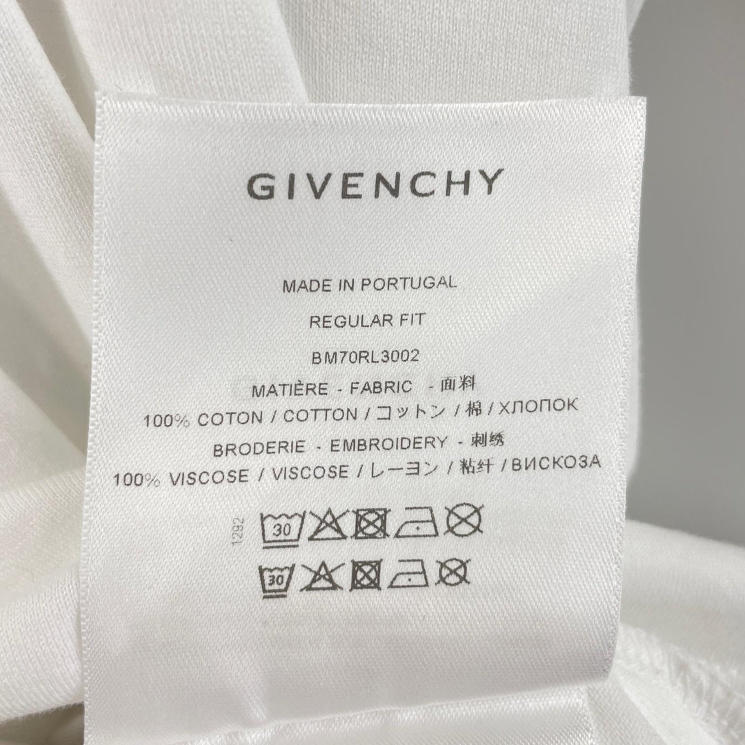 美品 GIVENCHY 半袖Tシャツ BM70RL3002 レインボーロゴ コットン メンズ L