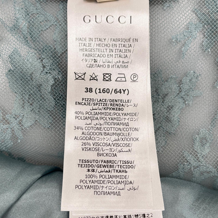 新品 GUCCI ロングスカート アシンメトリー サック ブルー ポリアミド レディース 38 699241