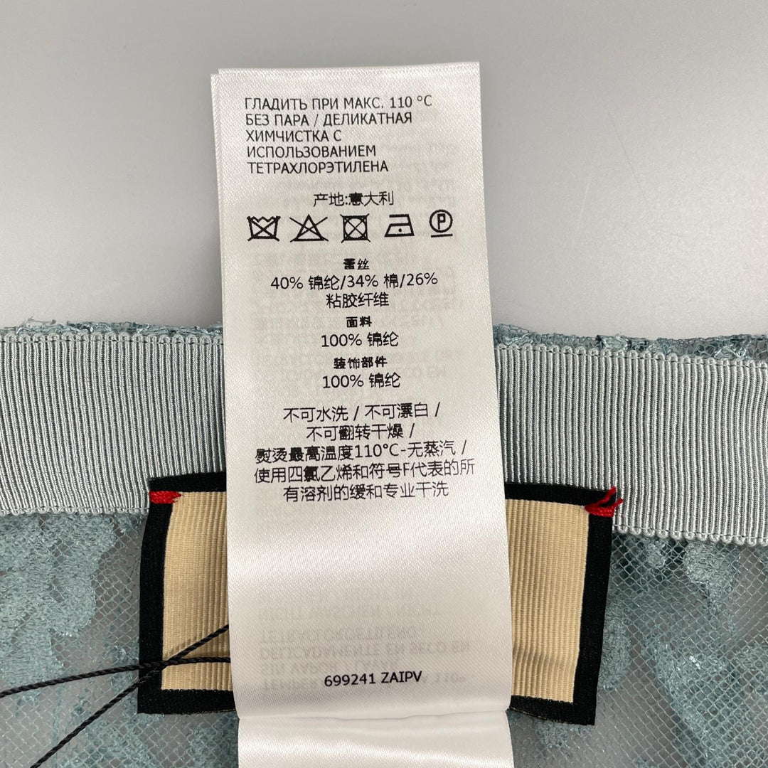 新品 GUCCI ロングスカート アシンメトリー サック ブルー ポリアミド レディース 38 699241