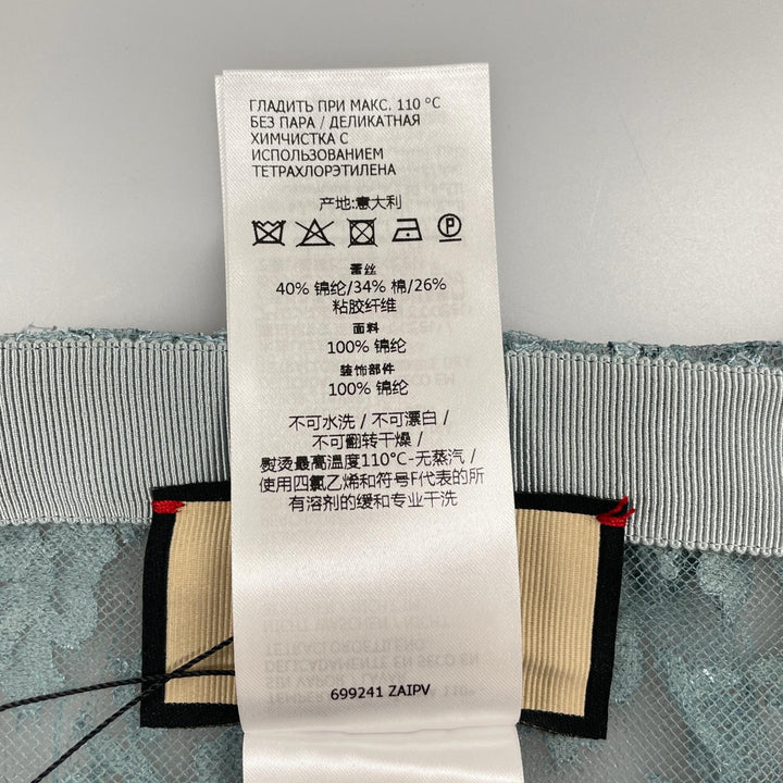 新品 GUCCI ロングスカート アシンメトリー サック ブルー ポリアミド レディース 38 699241