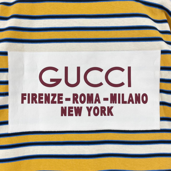 新品 GUCCI 長袖ポロシャツ バックマルチカラー コットン メンズ L 758531