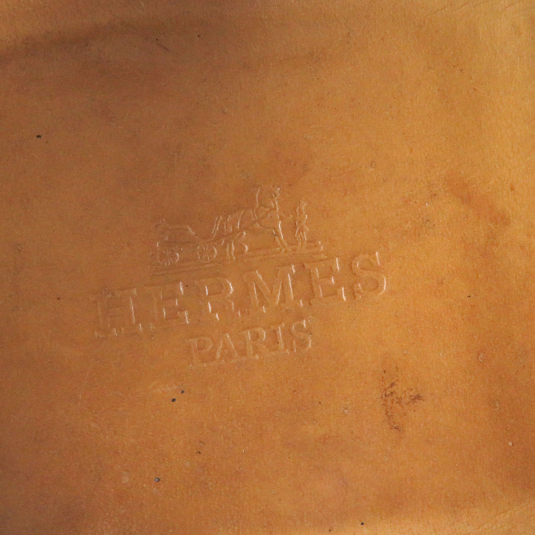 非常に良い HERMES JOHN LOBB ドレスシューズ ウィングチップ メダリオン レースアップ ブラウン レザー メンズ 40.5